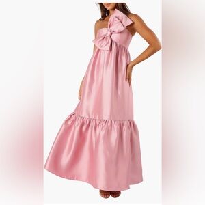 Petal & Pup Bettina Bow One-Shoulder Gown - Dusty Rose Size Large